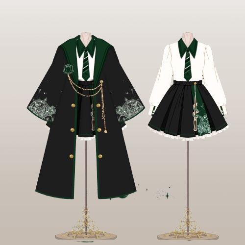 Astrologer Halloween Magic Cape, Blouse, Skirt and Necktie