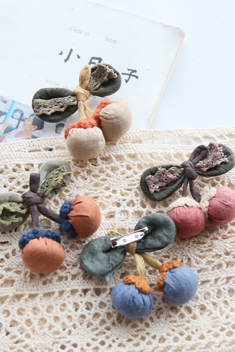 Fresh Nature Cherry Strawberry Brooch Hairpin