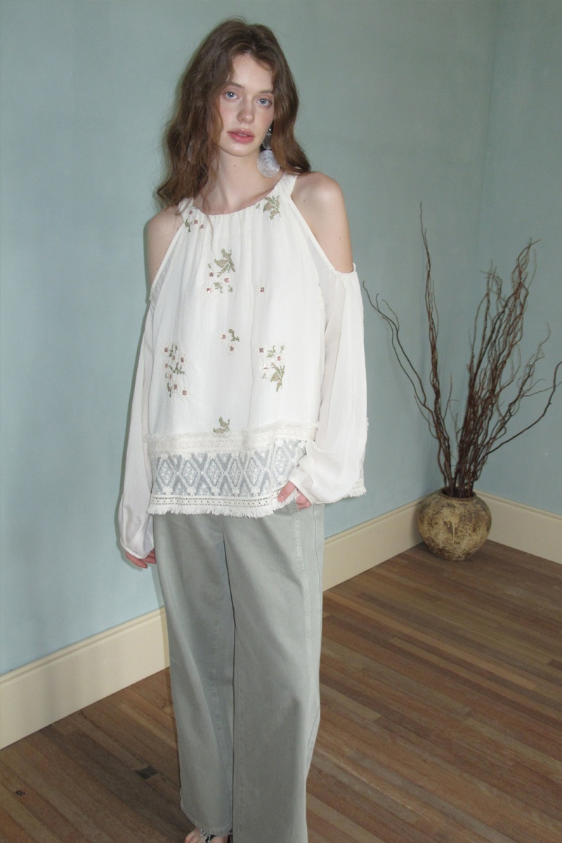 Freire Castle Retro Off Shoulder Top Mori Kei Fashion