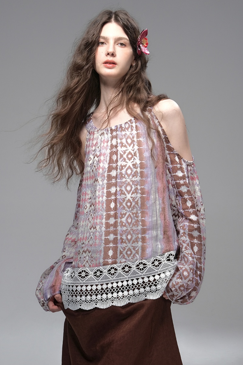 Wandering Petal Bohemian Off Shoulder Top Mori Kei Clothing