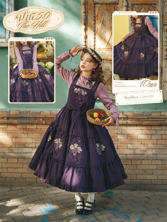 NyaNya Lolita ~Strawberry on the Hill Embroidery Lolita JSK