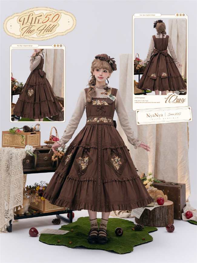 NyaNya Lolita ~Strawberry on the Hill Embroidery Lolita JSK/Blouse