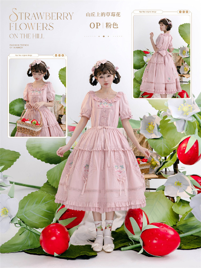 ワンピース NyaNya STRAWBERRY FLOWERS ON THE HILL Strawberry Flowers on the Hill 5.0 ワンピース【NyaNya
