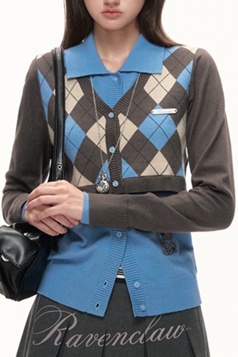 Kyouko & Harry Potter Collaborated Fake Two-Piece Cardigan Plaid Skirt Harry Potter Clothing- Harry Potter Clothes Shopping