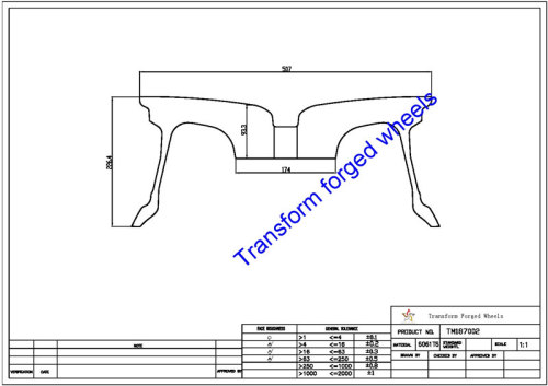 TM187002 18*7 Inch Forged Monoblock Wheels Blanks Drawing