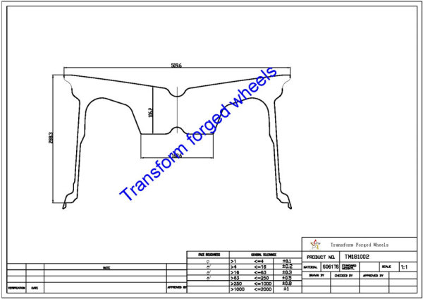 TM181002 18*10 Inch Forged Monoblock Wheels Blanks Drawing