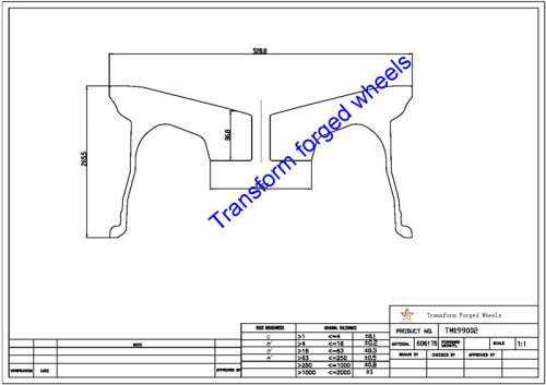 TM199002 19*9 Inch Forged Monoblock Wheels Blanks Drawing