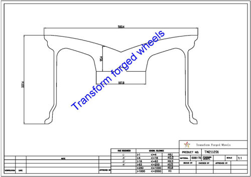 TM211201 21*12 Inch Forged Monoblock Wheels Blanks Drawing