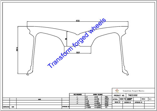 TM221002 22*10 Inch Forged Monoblock Wheels Blanks Drawing