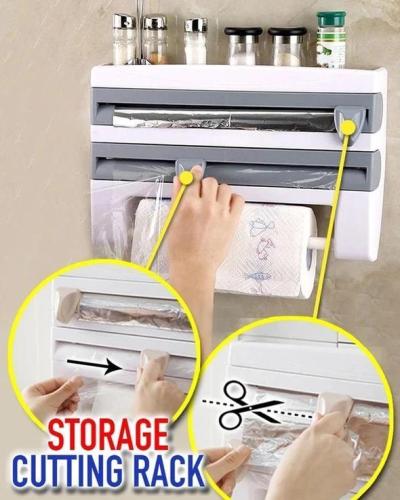 US$ 29.89 - Multifunction Film Storage Rack Cutter for Kitchen - m.outogear.com