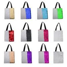 Wholesale fashion Sublimation blank Magic Reversible Sequin tote bag