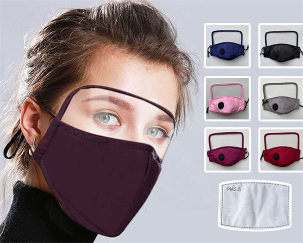 New Style Cotton Face Mask with Transparent Shield Protective integrated mask(Not Include Fiter)