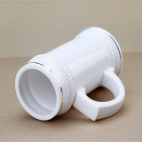 18PCS/CTN 22OZ Ceramic Sublimation  Coated Beer Mug With Golden Rim