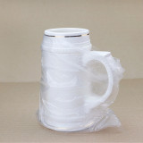 18PCS/CTN 22OZ Ceramic Sublimation  Coated Beer Mug With Golden Rim