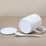 Blank Ceramic Mug with Cover and Spoon for Sublimation (48PCS/ CTN)