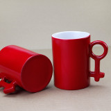 24PCS/CTN Red Glossy Black Sublimation  Coated Couple Mug