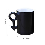 24PCS/CTN Blank Glossy Black Sublimation  Coated Couple Mug