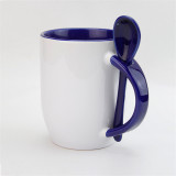 11oz  Coated Inner Color Mug With Spoon For Sublimation (36PCS/CTN )