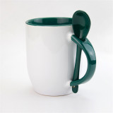 11oz  Coated Inner Color Mug With Spoon For Sublimation (36PCS/CTN )