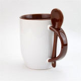 11oz  Coated Inner Color Mug With Spoon For Sublimation (36PCS/CTN )
