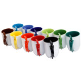 11oz  Coated Inner Color Mug With Spoon For Sublimation (36PCS/CTN )