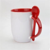 11oz  Coated Inner Color Mug With Spoon For Sublimation (36PCS/CTN )