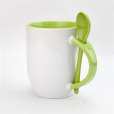 11oz  Coated Inner Color Mug With Spoon For Sublimation (36PCS/CTN )