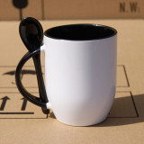 11oz  Coated Inner Color Mug With Spoon For Sublimation (36PCS/CTN )