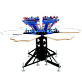 Floor Type Micro-Adjust Six Color Six Station Double Wheel Overprinting Screen Printing Machine E662L