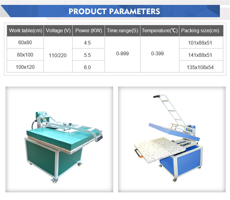 120cm x 100cm manual heat press