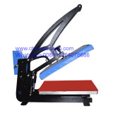 16 x 20 inches (40cm x 50cm) manual clamp-shell large textile vinyl press aluminum platen heat press machine