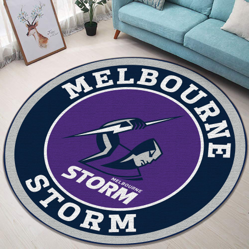 NRL Melbourne Storm Edition Round Rugs & Carpets