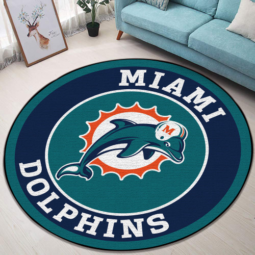 NFL Miami Dolphins Edition Round Rugs & Carpets