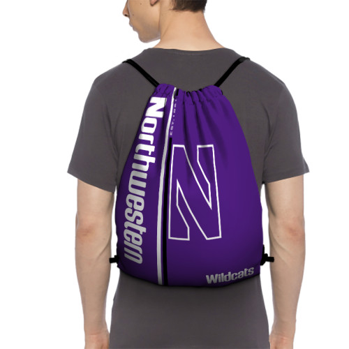 Big Ten Northwestern Wildcats Edition Drawstring Backpack Sports Gym Bag
