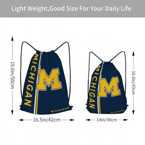 Big Ten Michigan Wolverines Edition Drawstring Backpack Sports Gym Bag