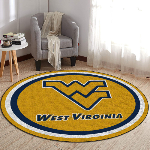 Big 12 West Virginia Mountaineers Edition Round Rugs & Carpets