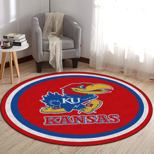 Big 12 Kansas Jayhawks Edition Round Rugs & Carpets