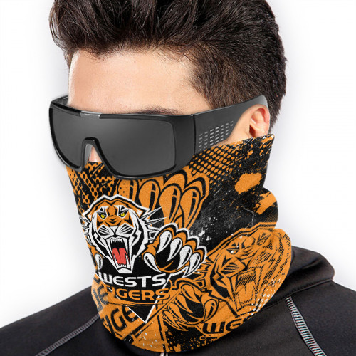 NRL Wests Tigers Edition Neck Warmer Thermal Windproof Ski Neck Gaiter for Unisex