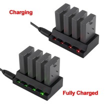 4 in1 Fast Charger for Parrot MiniDrones Rolling Spider, Mambo and Batteries
