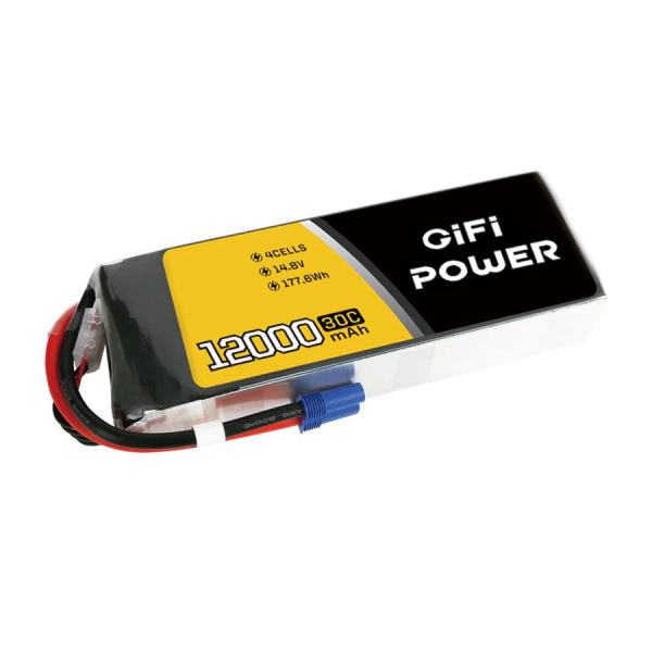 Gifipower 12000mAh 14.8V 30C 4S1P Lipo Battery Pack with EC5