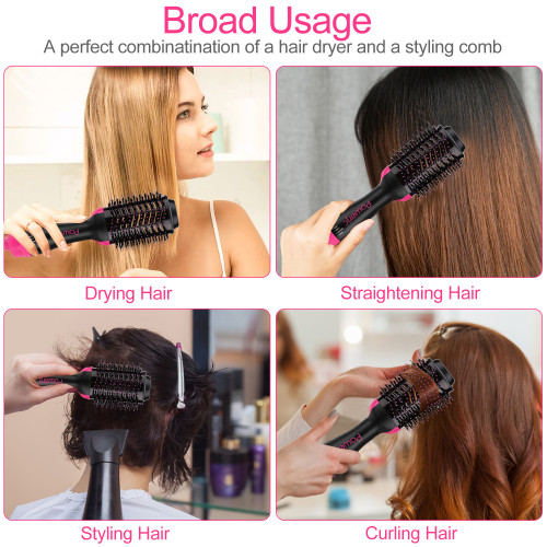 ドライヤー カーラー カールドライヤー ホットカーラー ヘアアイロン ブラシ型 スタイリング簡単 1000ｗ 大風量 速乾 手軽 ユニセックス どらいやー マイナスイオン ストレート
