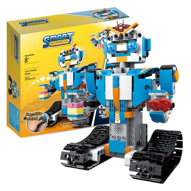 creative black robot block toy