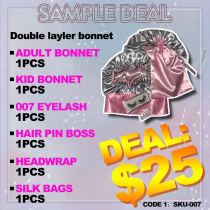 Sample deal bonnet headwrap satin bag hair pin mink lashes no logo (Only for USA address)