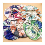 Tie-dye double layer bonnet with adjustable band free shipping