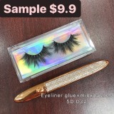 Sample only $9.9 for mink eyelash with eyeliner glue pen free shipping abby