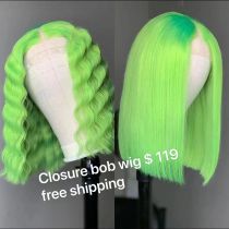 fluorescent green Wig density 150%  free shipping