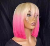 Pink with blonde Wig density 150%  free shipping