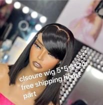 5*5 Heart part Closure Wig density 150%  free shipping