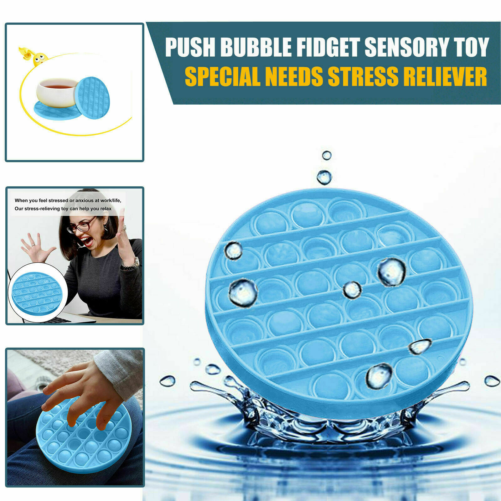 2020 Push Bubble Fidget Sensory Toy Special Needs Stress Classroom Reliever UK 