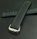 Fits OMEGA WATCH BAND BLACK STRAP+DEP BUCKLE RUBBER 20MM